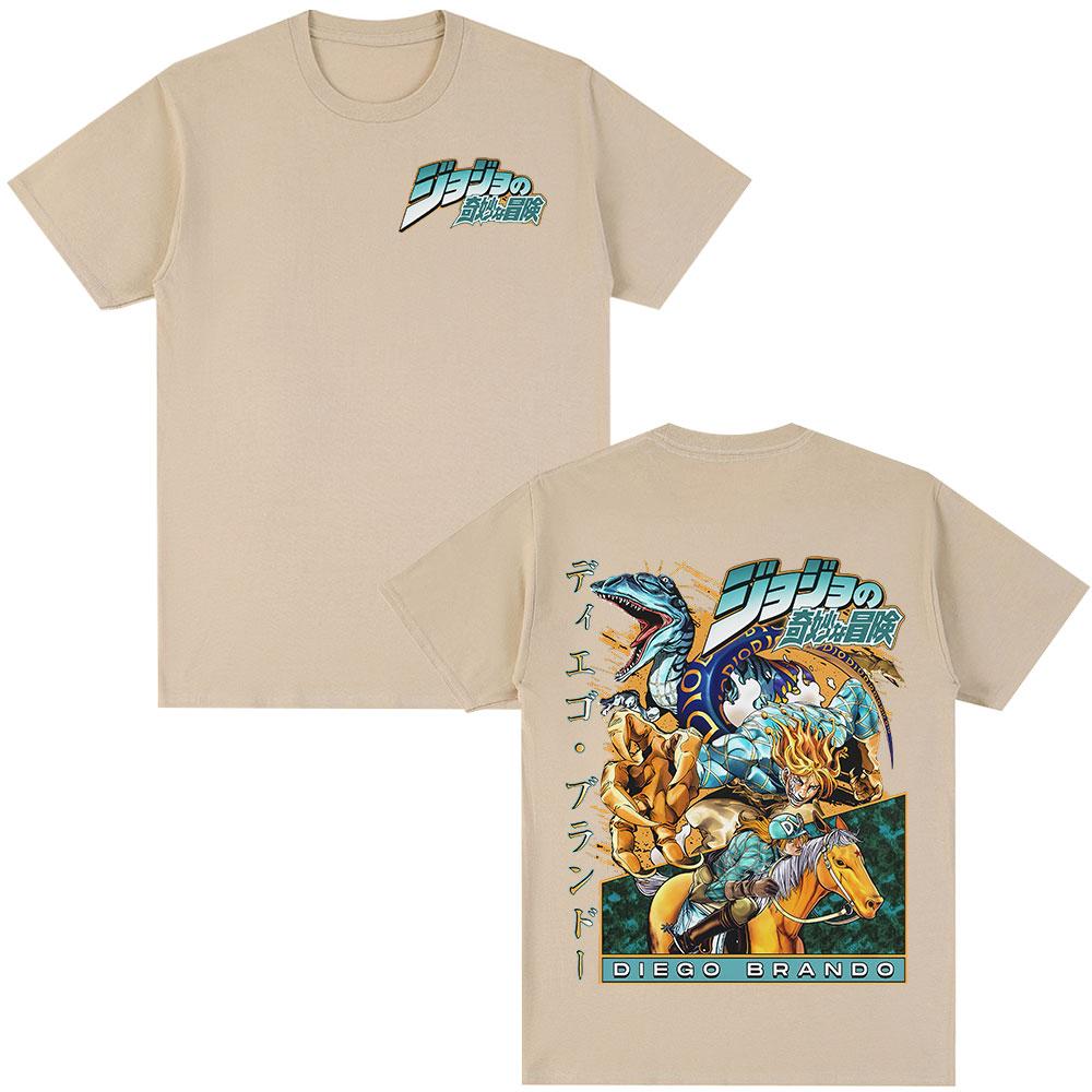 

2026 Anime JoJo Bizarre Adventure STEEL BALL RUN Diego Brando Tshirt UNISEX Women Clothing Cotton Fashion Short Sleeves T Shirt 4XL