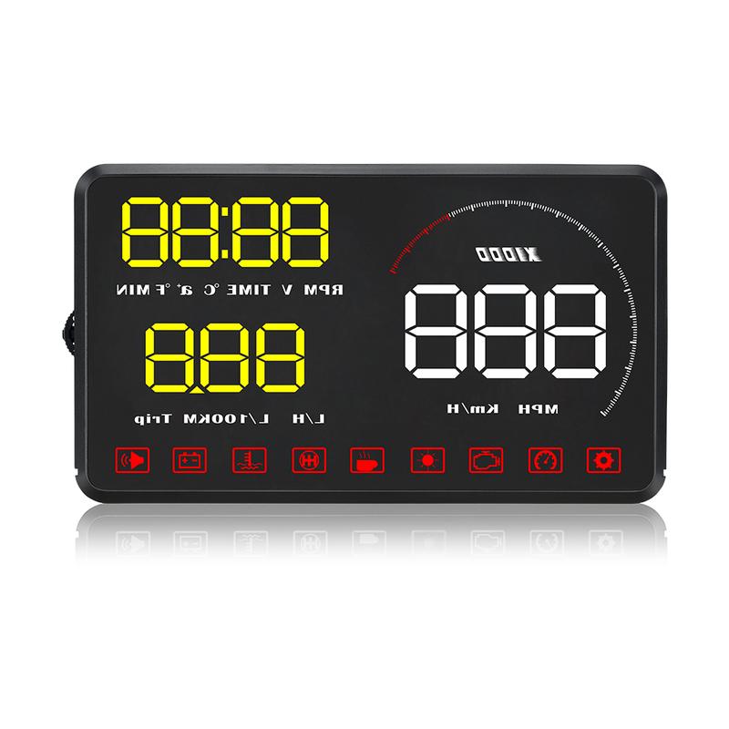 Blue White A9 HUD 5.5in Universal Car Head Up Display ODB2 System Automotive Diagnostic Head Up Display Accesorios Automovil
