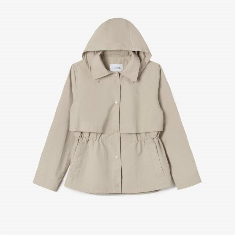 

LACOSTE Женский джемпер средней длины в стиле сафари [Светло-бежевый]