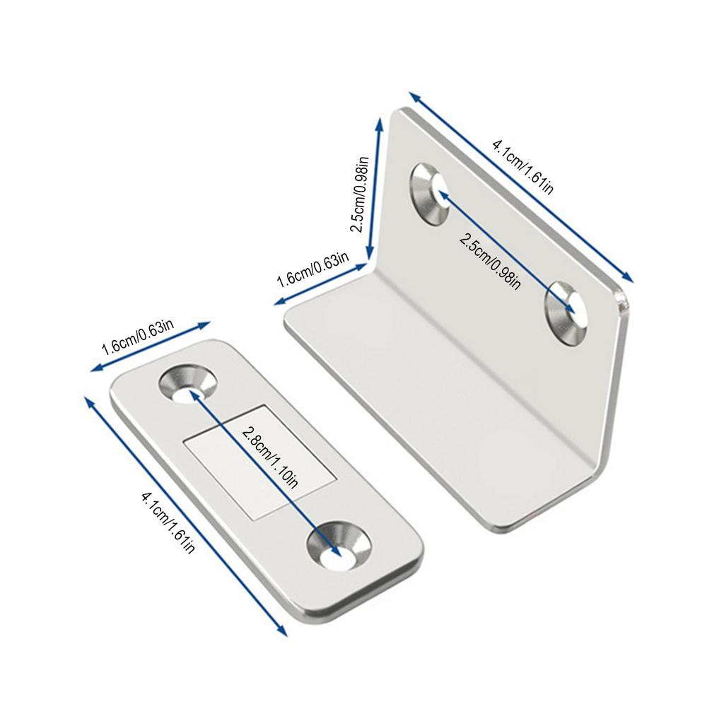 L-Type Strong Magnetic Door Closer Cabinet Catches Latch Magnet Wardrobes Door Stopper Ultra Thin Closures Furniture Fittings