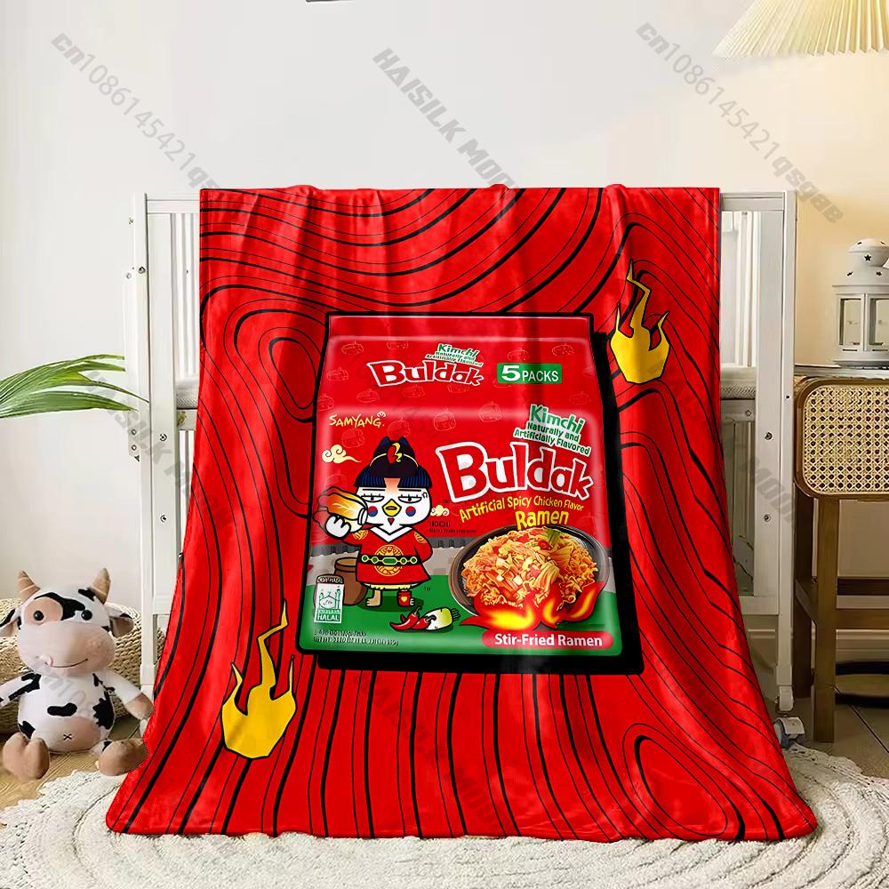 16 Styles Spicy Chicken Noodles Instant Noodles Print Blanket Fun Holiday Gift for Family Friends Home Sofa All Seasons Blanket