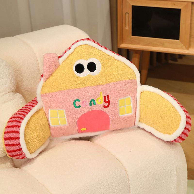 Macaron Small Colored House Plush Cushion Pillow Filling For Sofa Decor Bed