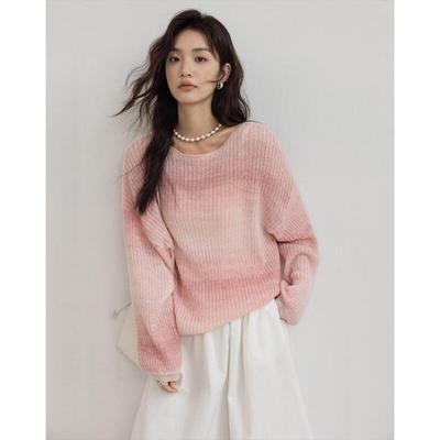 Dermana Peach Blush Gradient Knit Sweater