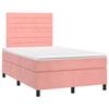 3143078 vidaXL Divan-lit À Sommier Tapissier Avec Matelas Rose 120x200 Cm Velours