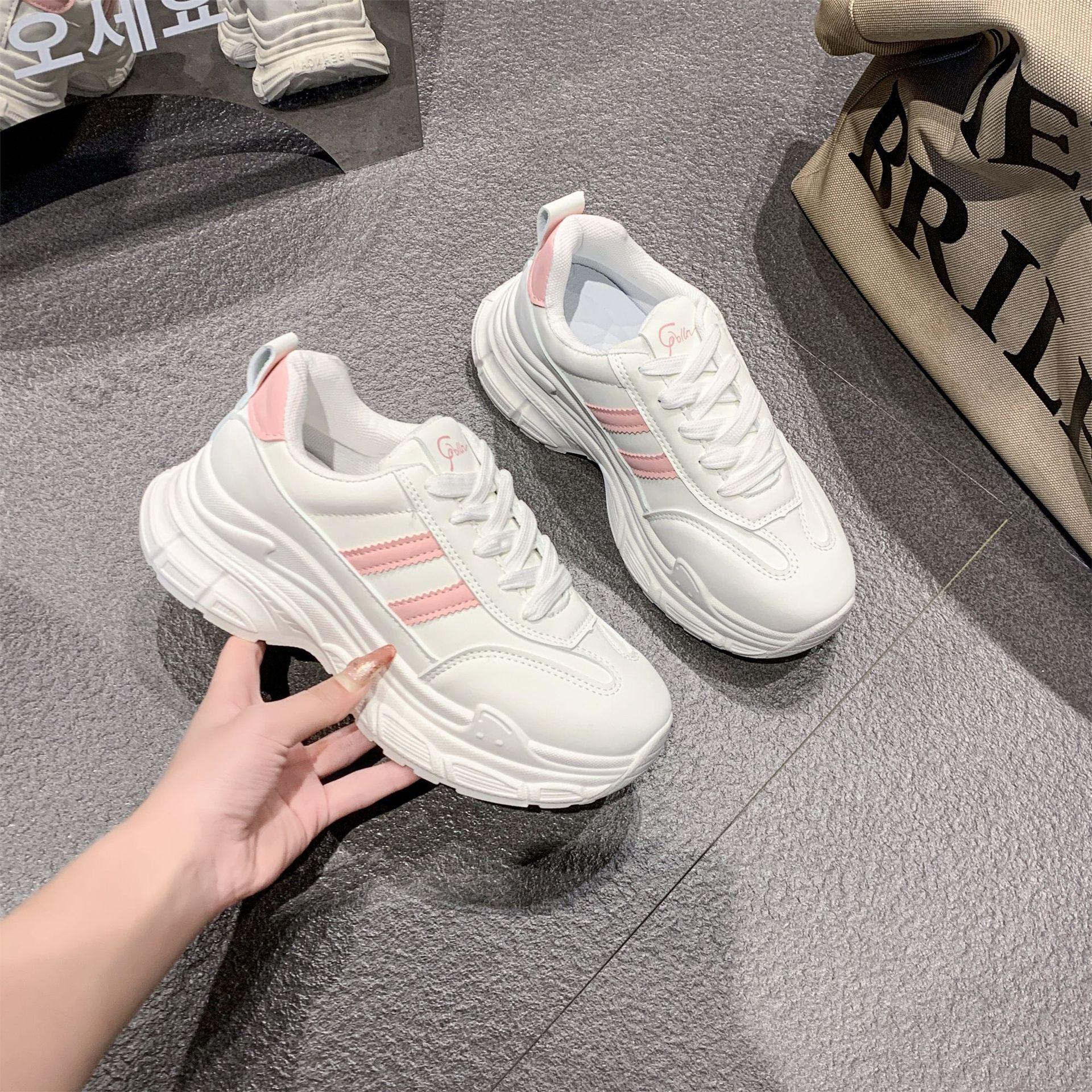 

2025 весна дышащие кроссовки для путешествий и бега на толстой подошве с мягкой подошвой женские 39 розовый