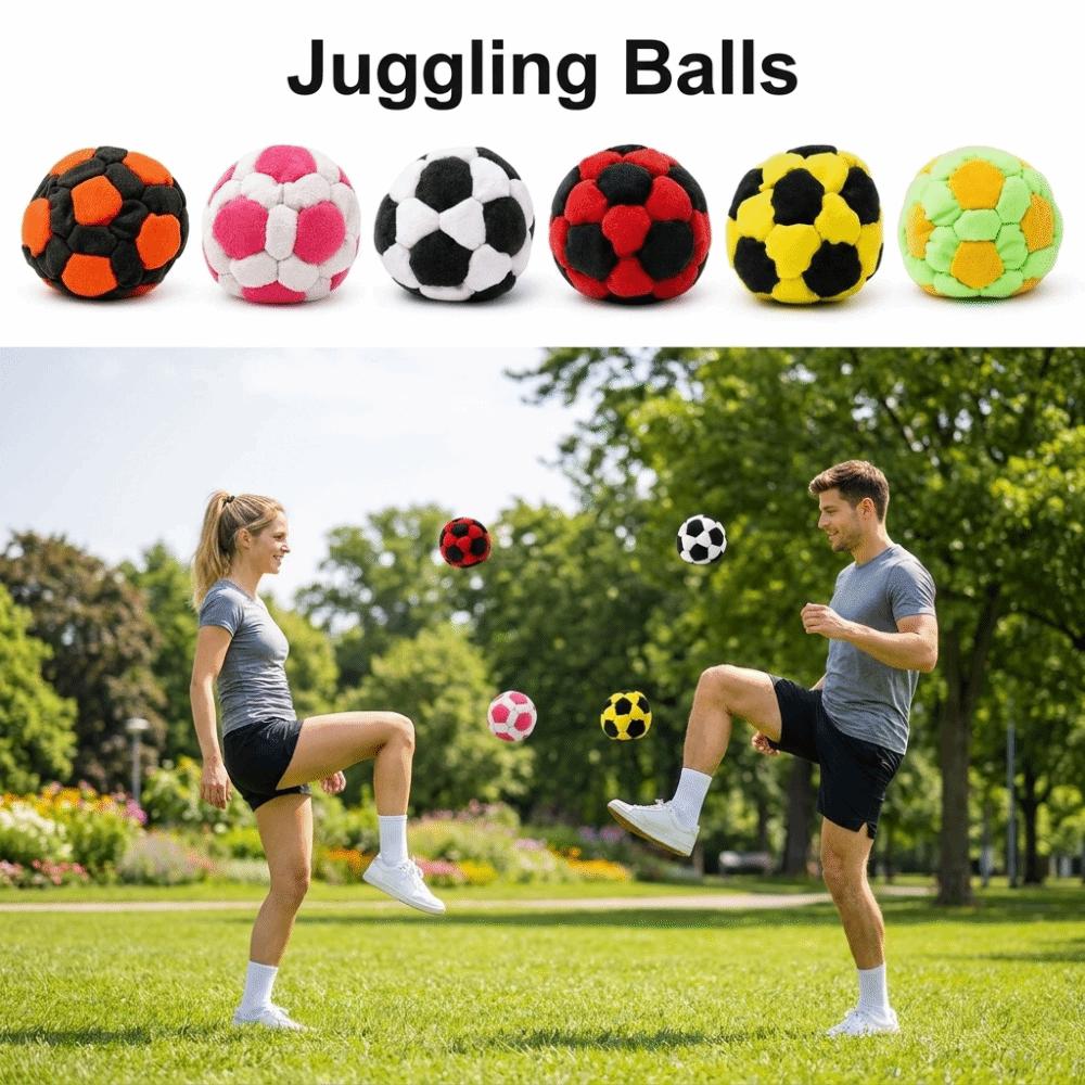 6cm Soft Juggling Balls Football Shape Footbag Sacks Beginner Juggling Ball  Group Playing