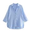 ZA1116 women's spring and autumn new European and American style fashion temperament asymmetrical hem shirt 1786116