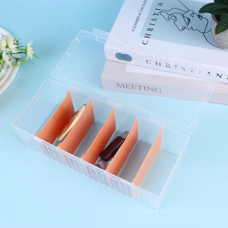 Clear Plastic Compartmentalized Organizer Box Holds 550+ Game Cards Storage Box With Adjustable Divider For Cards 1Pcs