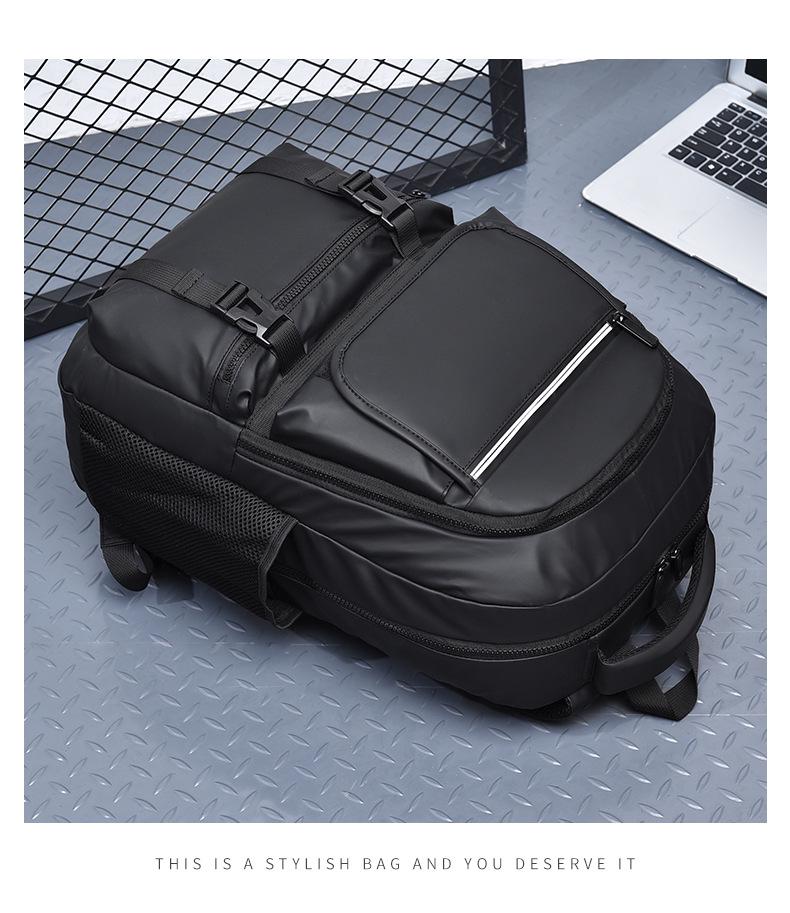 Men's Large Capacity Multifunctional Business Backpack - Nylon, Simple Design for Commuting