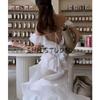 Summer New Sexy Style off-Shoulder Short Sleeve Ruffles Dress Irregular High Waist Long Braces Dress
