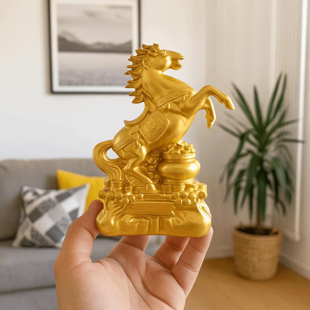 Lucky Charm Zodiac Animal Horse Sculpture Feng Shui Design Cute PVC Statue Creative Fortune Wealth Desktop Ornament