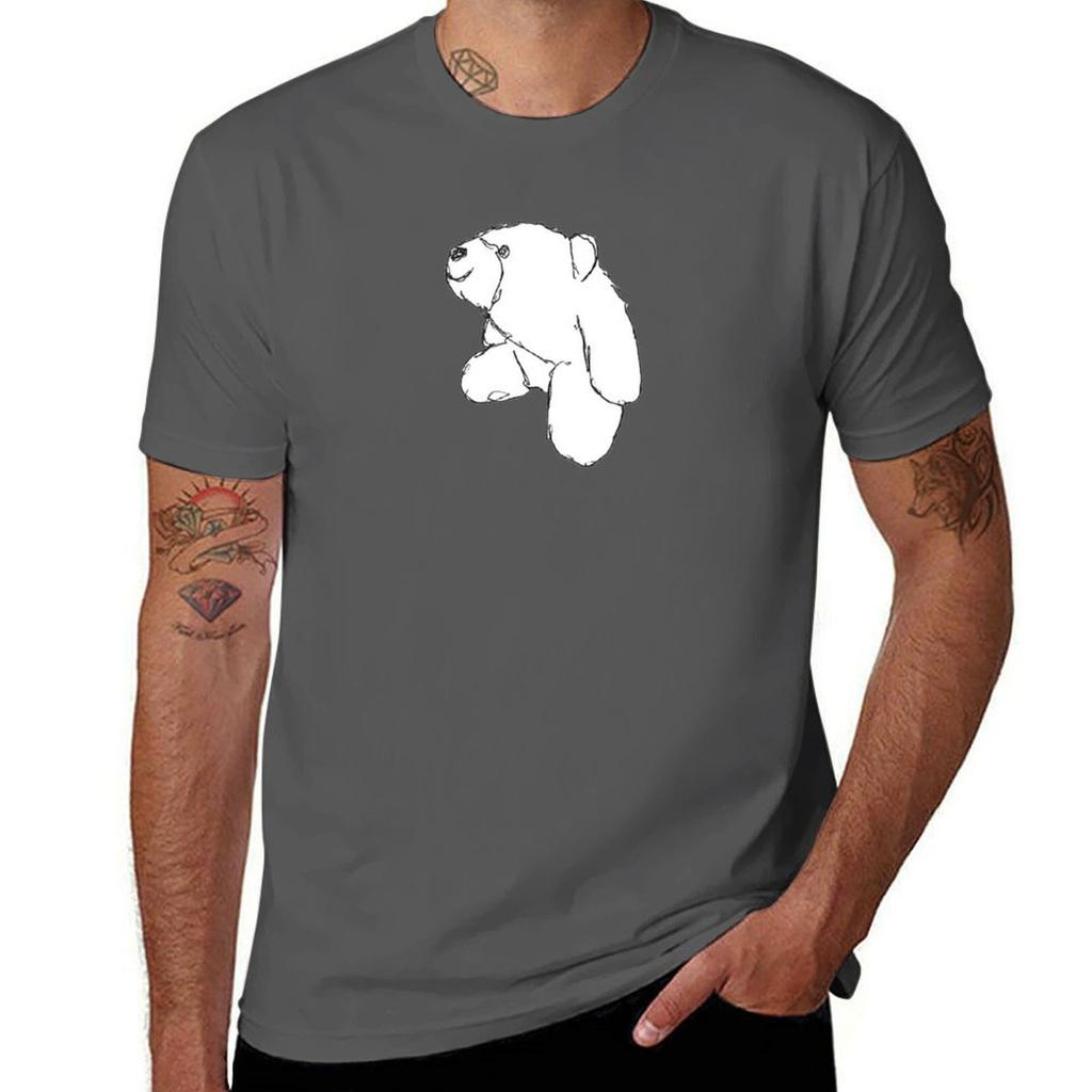Sitting Smiley Bear Sketch TShirt Fashion Casual Short Sleeve TShirt