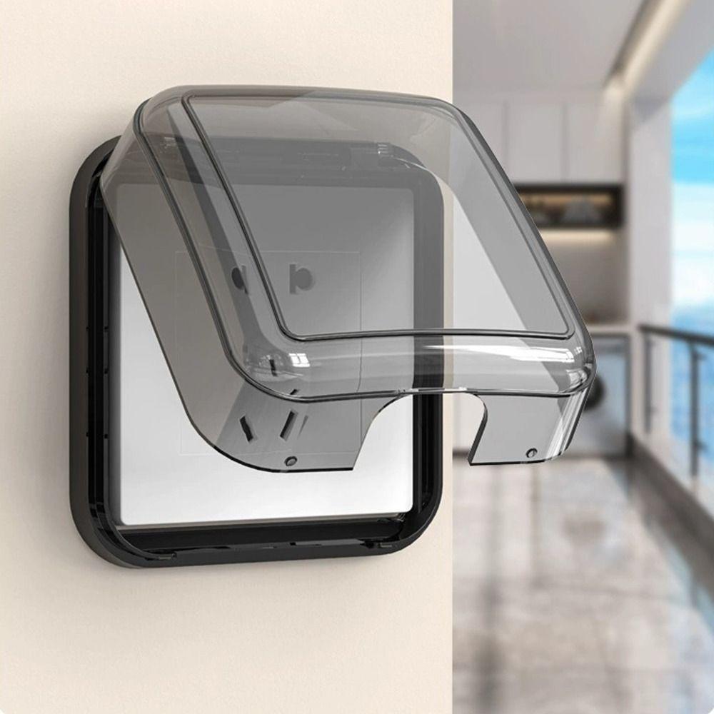 Durable 86 Type Switch Protective Cover Self-Adhesive Splash-Proof Electric Plug Cover Power Outlet Waterproof Plug Box for Home