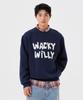 Wacky Willy Boucle Embroidered Sweatshirt Navy