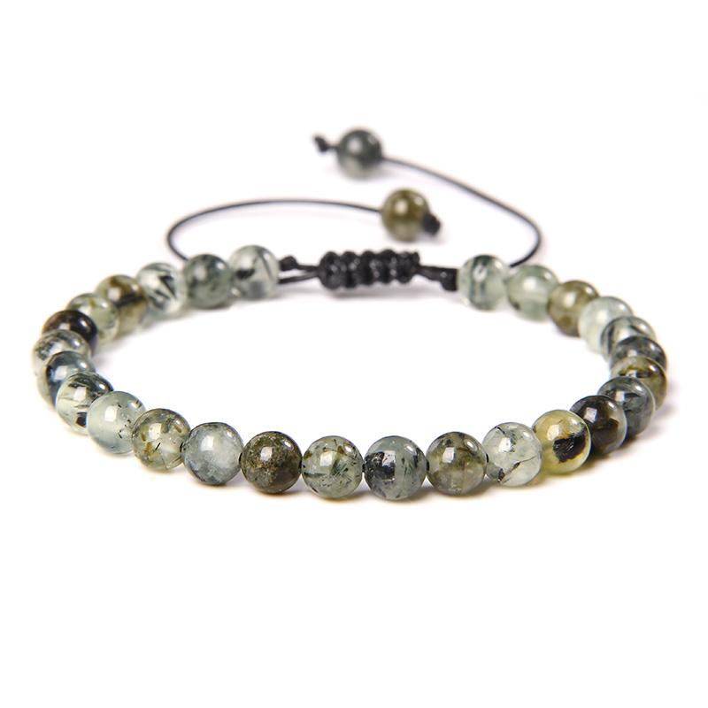 Natural Stone 6mm Beads Bracelet Adjustable Rope String Braided Bracelets For Women Men Amethysts Red Agates Lava Beaded Bangles