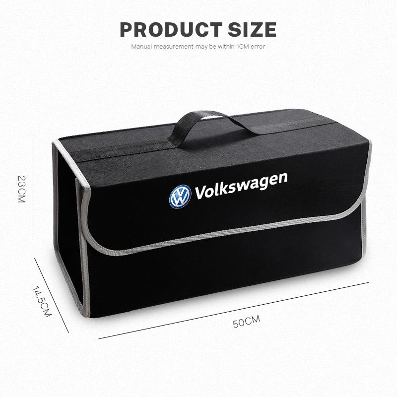 Sac de Rangement pour Coffre de Voiture Organisateur en Feutre Boîte de Rangement Pour VW GTI Polo Golf Passat Tiguan Arteon Touareg Taigo Caddy Jetta Beetl
