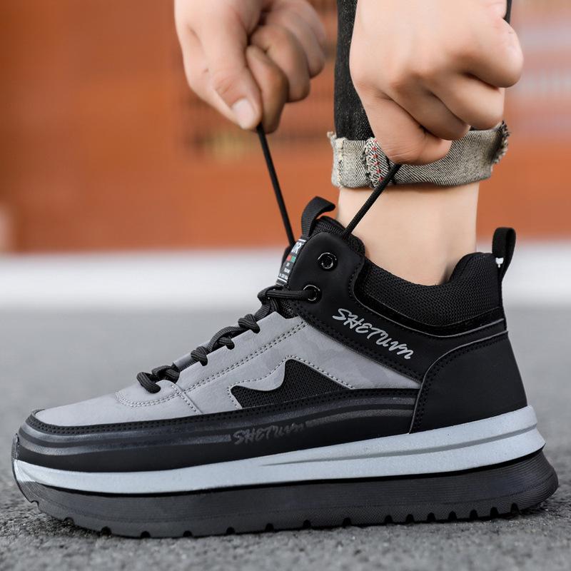 

High-top shoes men s winter sports men s shoes 2025 new velvet casual board shoes men s trend heightening shoes versatile men 39