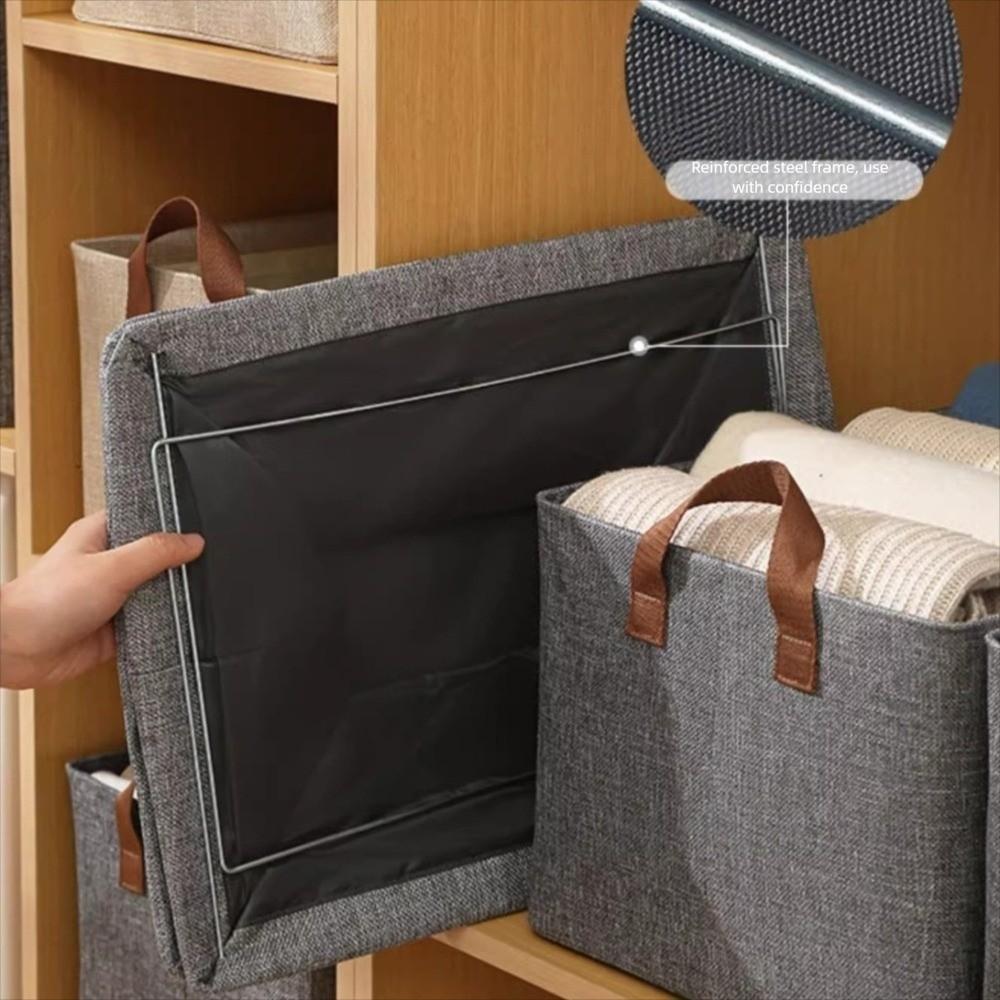 Covered Design Storage Box Fabric Material Metal Frame Wardrobe Organizer Collapsible Steel Frame Clothing Organizer