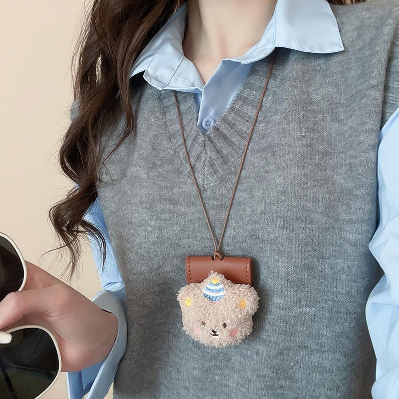 Autumn and winter retro coffee color tiger's eye stone pearl necklace temperament collarbone chain Maillard necklace women