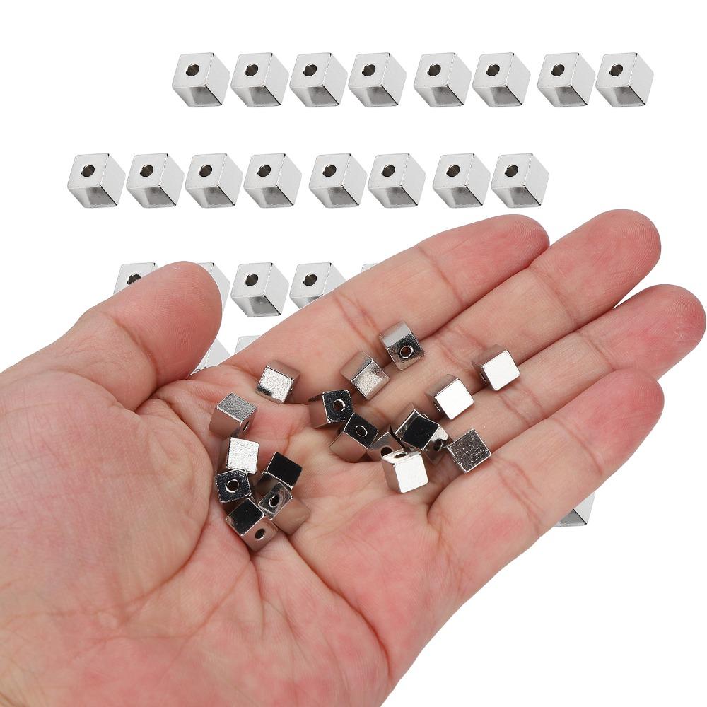 50pcs Stainless Steel Square Spacer Beads Steel DIY Necklace Accessories  DIY Jewelry Making