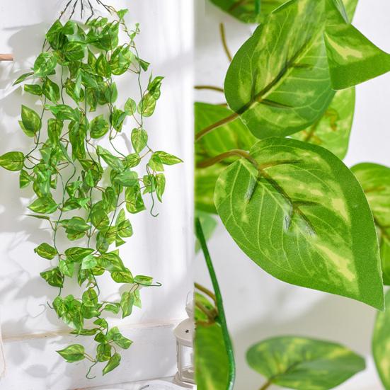 Hanging Artificial Green Plants UV Resistant Realistic Fake Leaf Vine Ivy Wedding Party Indoor Outdoor Garden Wall Hanging Faux Greenery Decoration