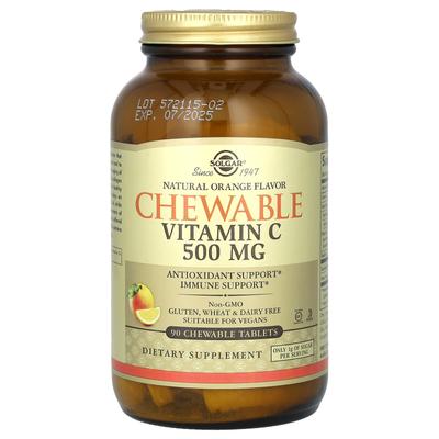 Žvýkací vitamín C, přírodní pomeranč, 500 mg, 90 žvýkacích tablet