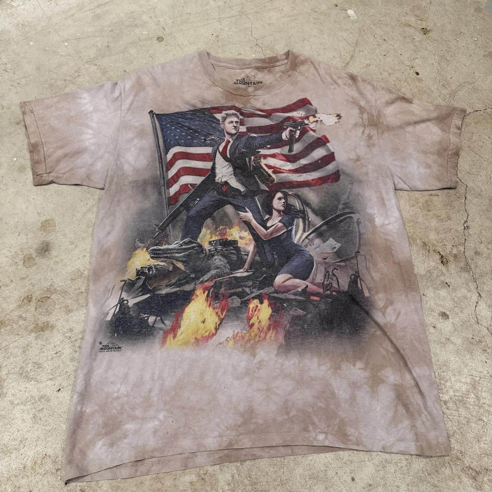 The Mountain Bill Clinton & Monica Lewinsky Funny Tan Men s Large T-Shirt 4XL