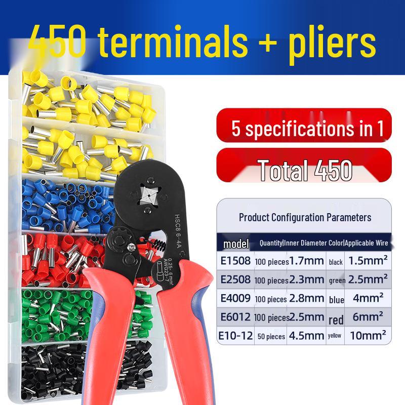 VE Cold Crimp Terminal Kit with Pliers - Quick Wiring Tool for Electricians