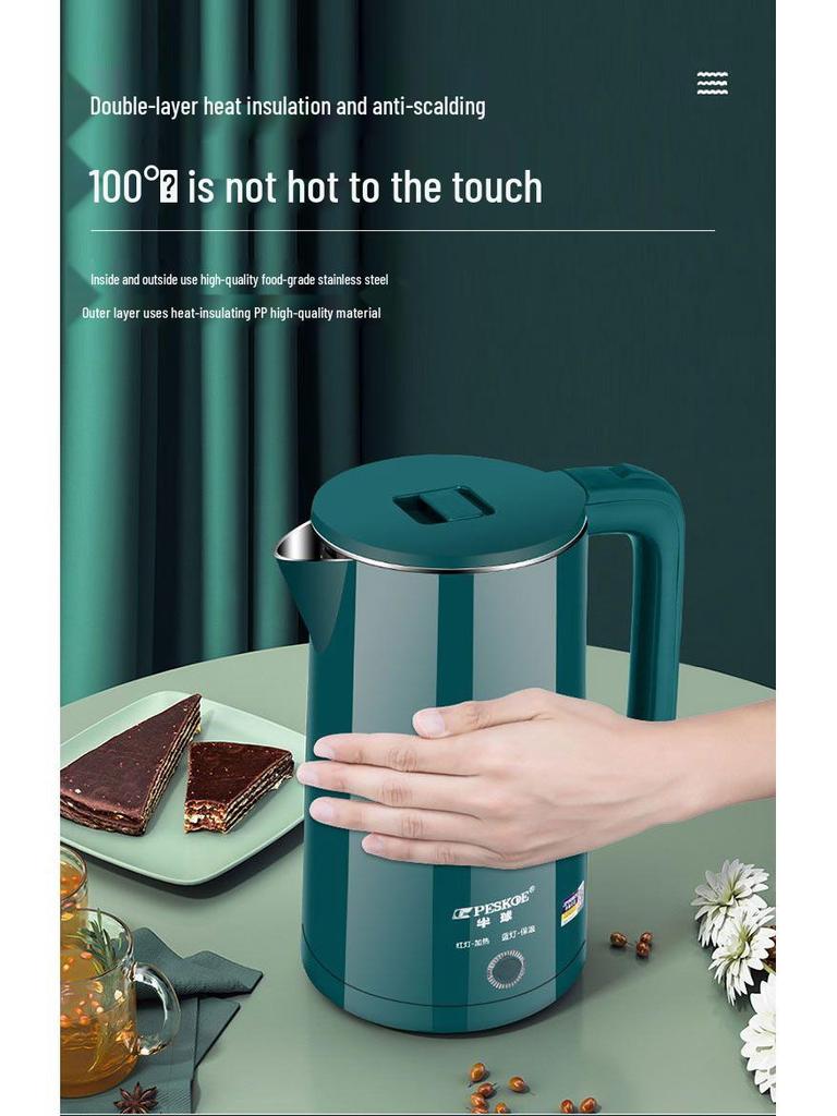 Durable Stainless Steel Electric Kettle - Large Capacity, Insulated, Thermostatic, New Model for Home Use