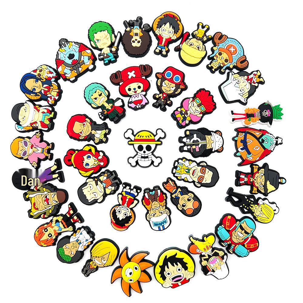 One Piece Cute Cartoon Charms: Japanese Anime Soft Rubber Shoe Buckles & Accessories