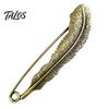 Coats Decorative Pin Vintage Bronze Safety Pin, Large Feather Bird Leaf Flower Lapel Elegant Men Women Brooch for Coats, Jackets, Hats, Bags Design