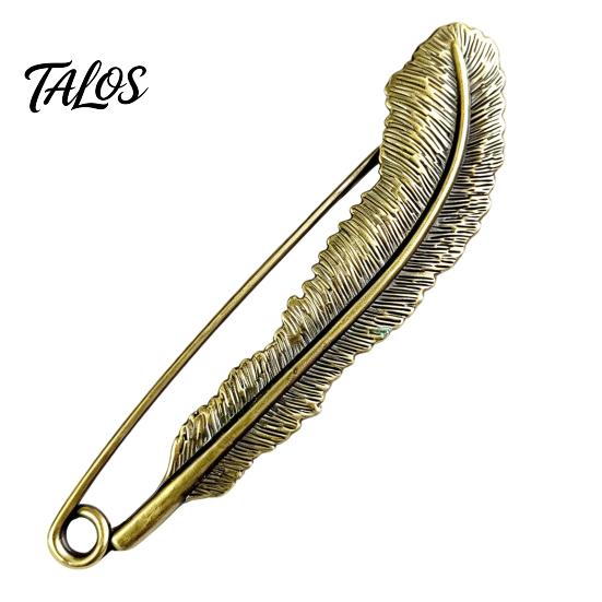 Coats Decorative Pin Vintage Bronze Safety Pin, Large Feather Bird Leaf Flower Lapel Elegant Men Women Brooch for Coats, Jackets, Hats, Bags Design
