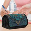 1pc 1pcs Chinese-Style Double Layer Flip Pencil Case with Large Capacity - Zippered School & Office Organizer Suitable for School, Travel, Portable Pe