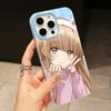 Angel Mahiru Shina Phone Case for iPhone 17 16 15 14 13 12 11 Air Pro Max Plus Jelly Double layer Light Blue Cover