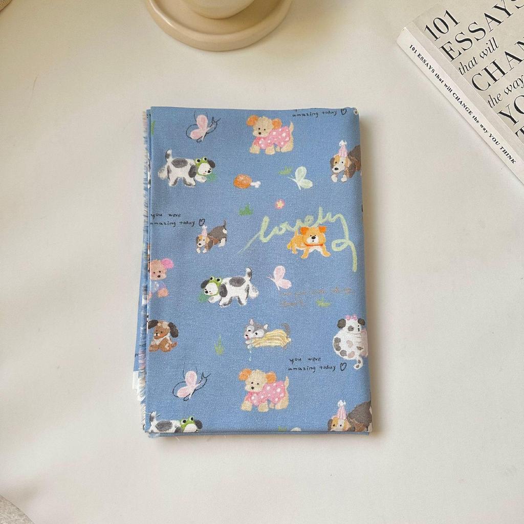 100% Cotton Twill Cartoon Puppy & Butterfly Print Women's & Children's Sleepwear Dress/Handbag