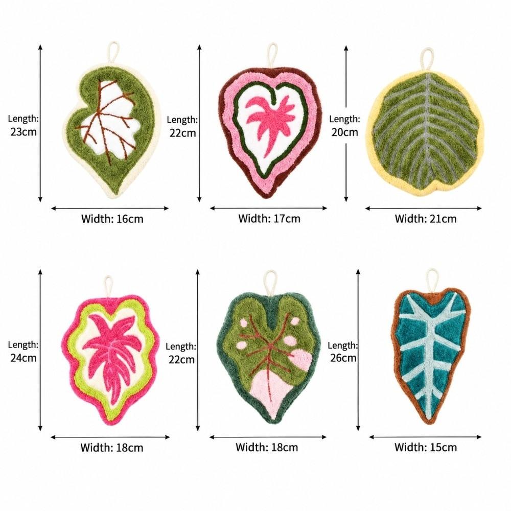 Leaf Shaped Green Leaves Hand Towel Christmas Decorations Quick Drying Bathroom Hanging Towels Absorbent Hand Towels Kitchen