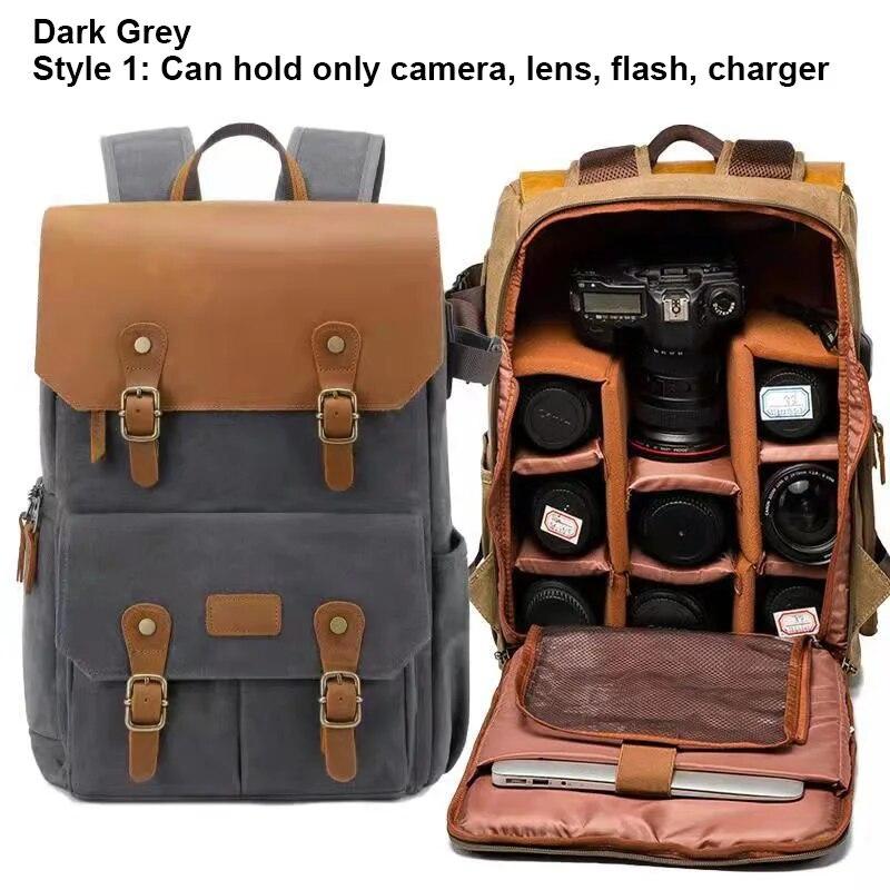 Backpack Camera Bag Waterproof Anti-theft Large Capacity DSLR Photo Bag Batik Canvas Camera Lens Bag for Canon Nikon Sony Drone