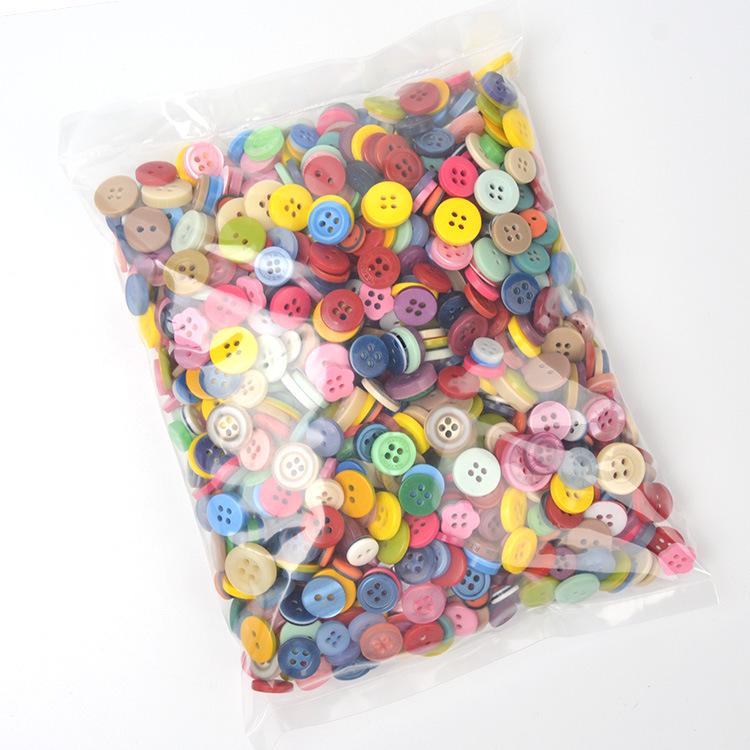 Available Now! Mixed Color Round Resin Buttons for DIY Crafts – Ideal for Handmade Button Art and Floral Designs.