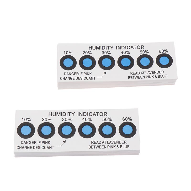 50Pcs For Testing 10%-60% Humidity In Closed Containers Test Paper Card Blue Six-point Humidity Indicator Card