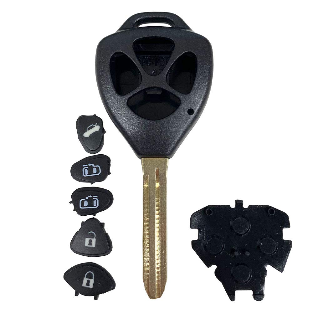 Four-Button Blank Key with Keyless Entry for Isis, Voxy, Noah, Estima, Sienta, Porte, Alfort and More