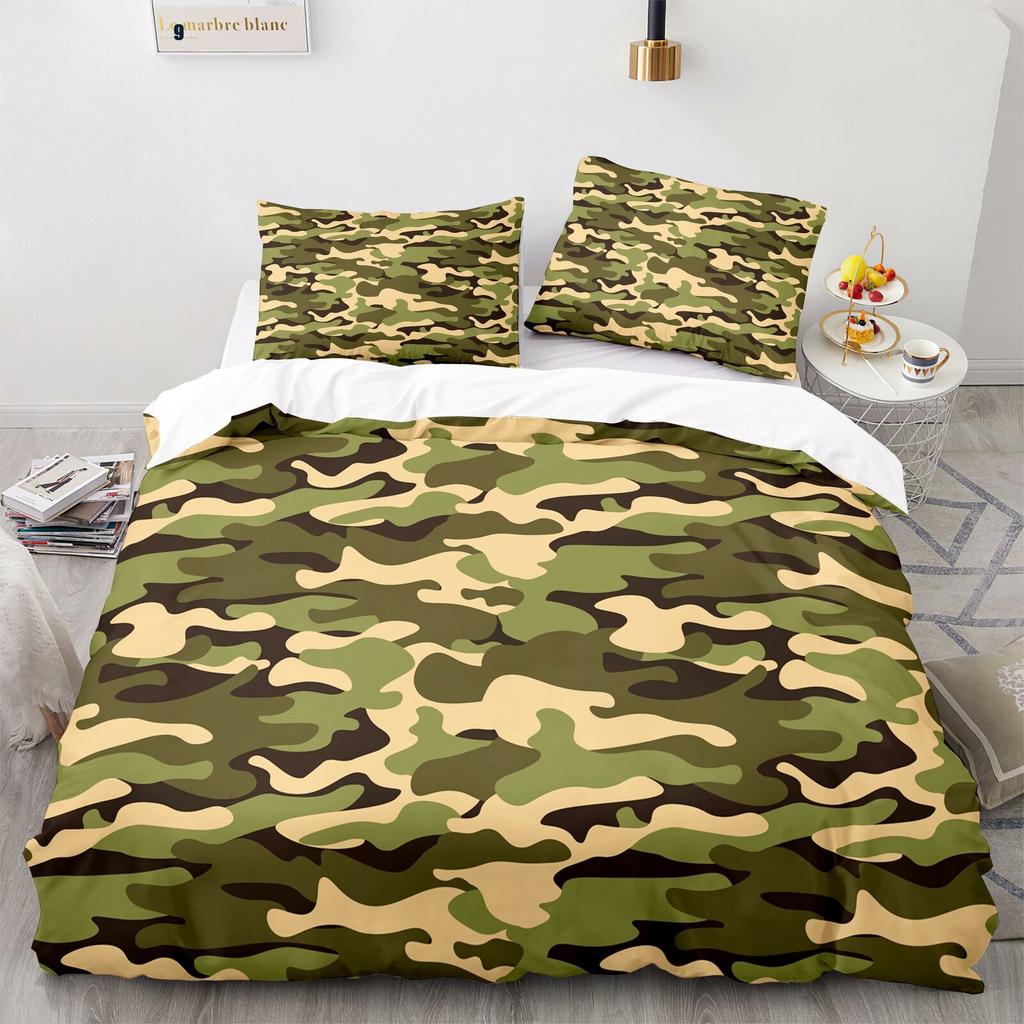 Camouflage Bed Set Combat Army Doona Quilt Duvet Cover Single Double Queen Size