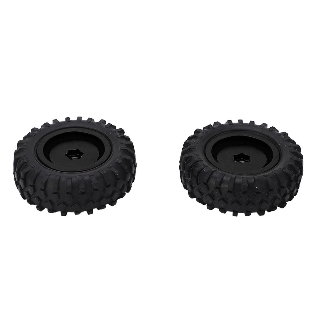 2pcs set 55mm Metal Wheel Rims Tires Set for AXIAL SCX24 1 24 RC Car Wheel Rim Rubber TyreBlack