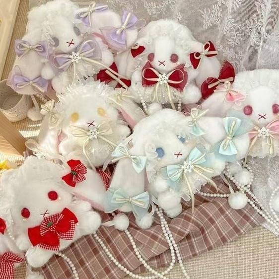 Lolita Butterfly Rabbit Details Student Plush Bag Handheld And Strap Shoulder