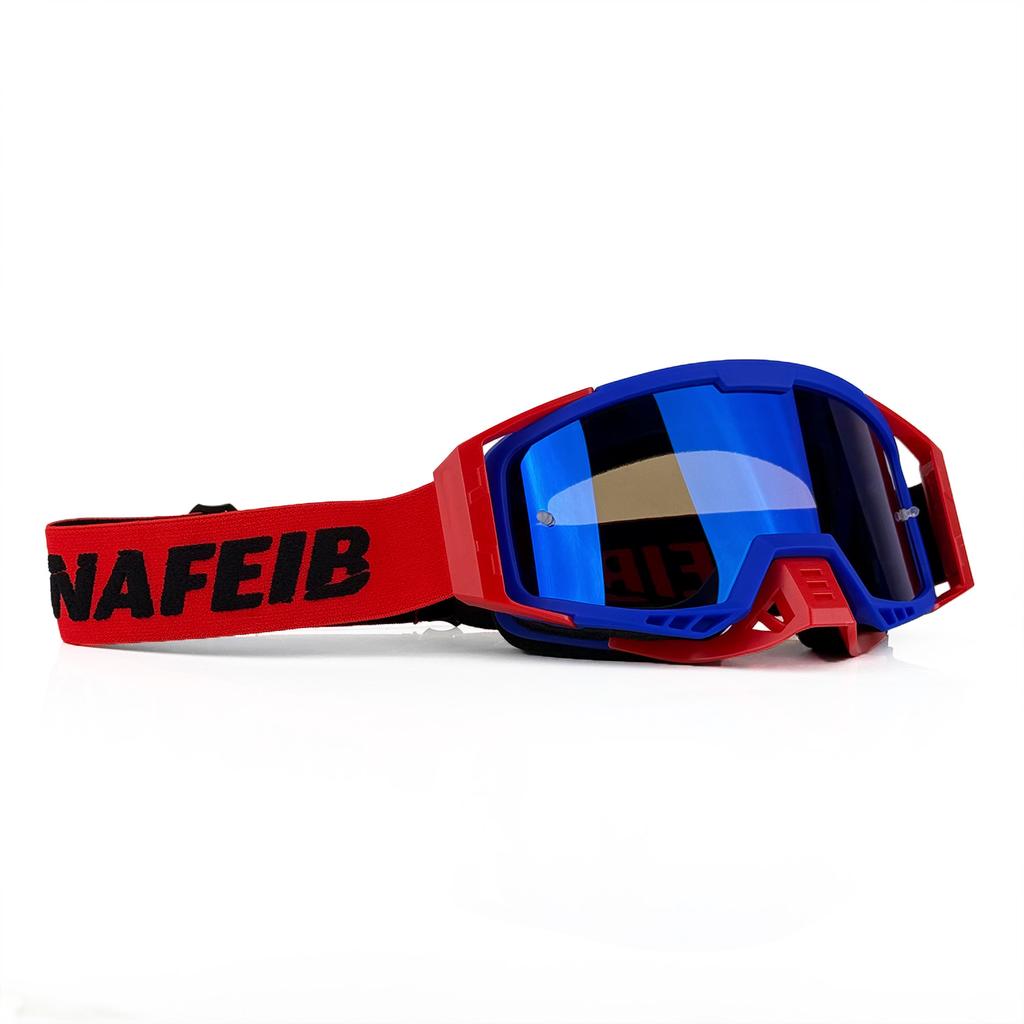 NAFEIB Universal Motocross Goggles UV400 Windproof Dustproof Impact Resistant for Helmet Dirt Bike ATV Off Road Riding Safety Ge
