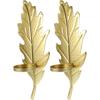 HOMSFOU 2pcs Leaf Shaped Wall Candle Holder Gold Sconce for Living Room Bedroom Hallway Decor Design for Taper Tealight Candles Housewarming Present