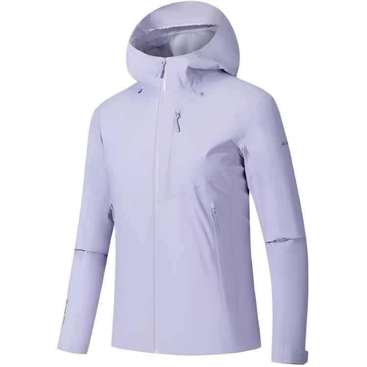 Anta Champion Hiking Series Solid Color Hooded Zipper Versatile Casual Hiking Waterproof Windproof Jacket Women Jacket 162540601-1