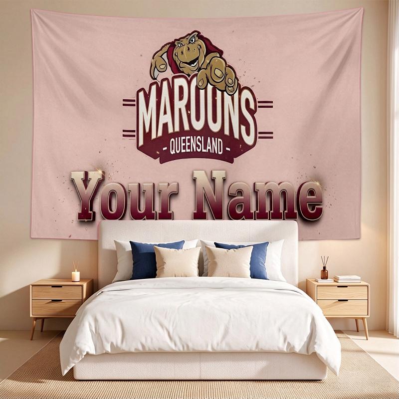Queensland Maroons (5) Custom Name Tapestry Wall Hanging Tapestry Wall Art Decor for Bedroom Living Room