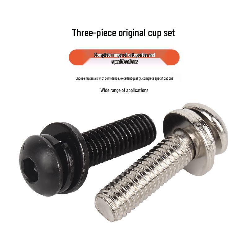 Grade 10.9 Black Iron Bolts with Integrated Spring Washer, Pan/Mushroom Head Combo.