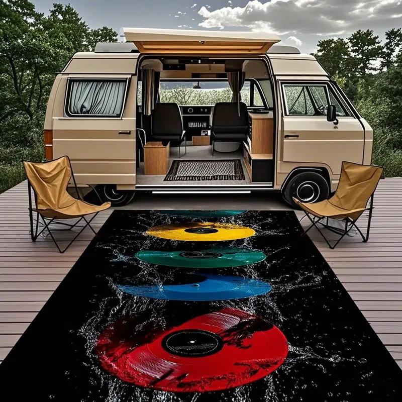 Vinyl-Schallplatten-Spritzdruck-Teppich für Schlafzimmer Wohnzimmer Nachttisch Sofa Bodenmatte Moderne Heimdekoration Teppich