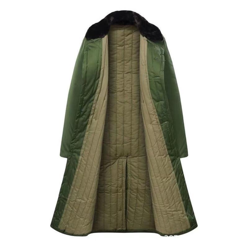 Long Windproof Fleece-Lined Cotton Parka